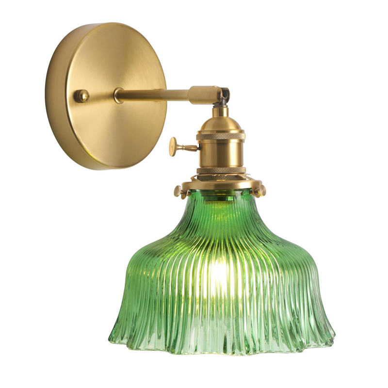 Home Cinema Glasses - Noordse wandlamp met groene glazen kap,