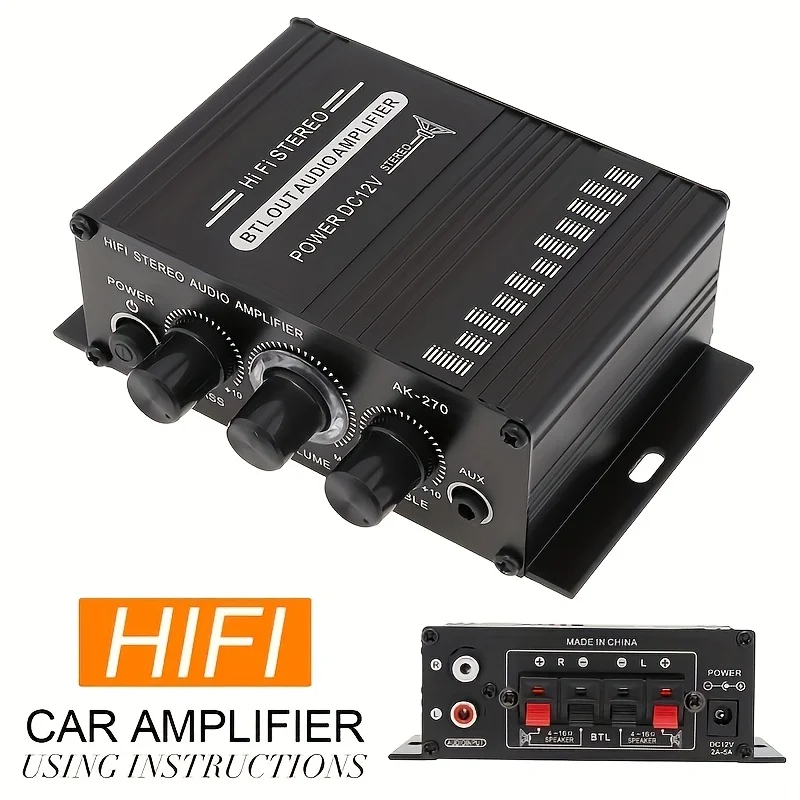 Home Cinema Sound System - AK-270 400W Mini Eindversterker 12V/24V 2.0