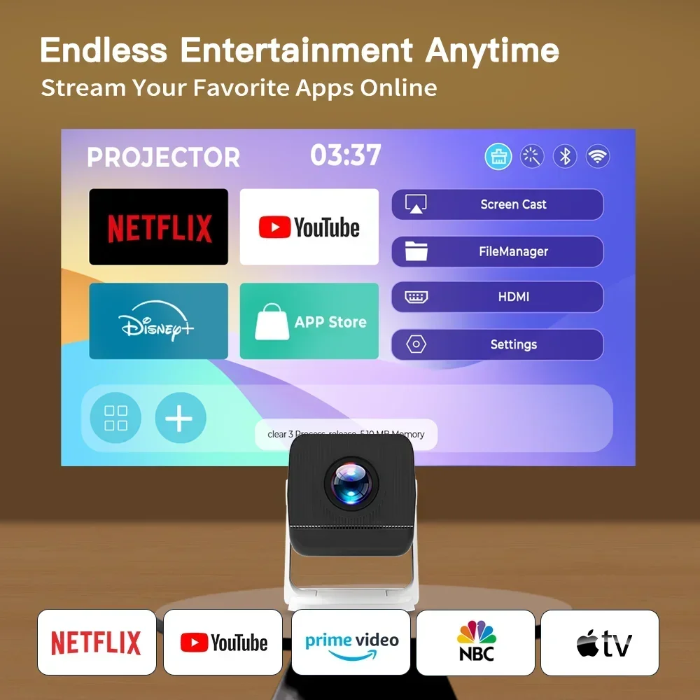 Mini-projector Wifi6 en BT5.4  - Video Home Cinema recensie en prijs